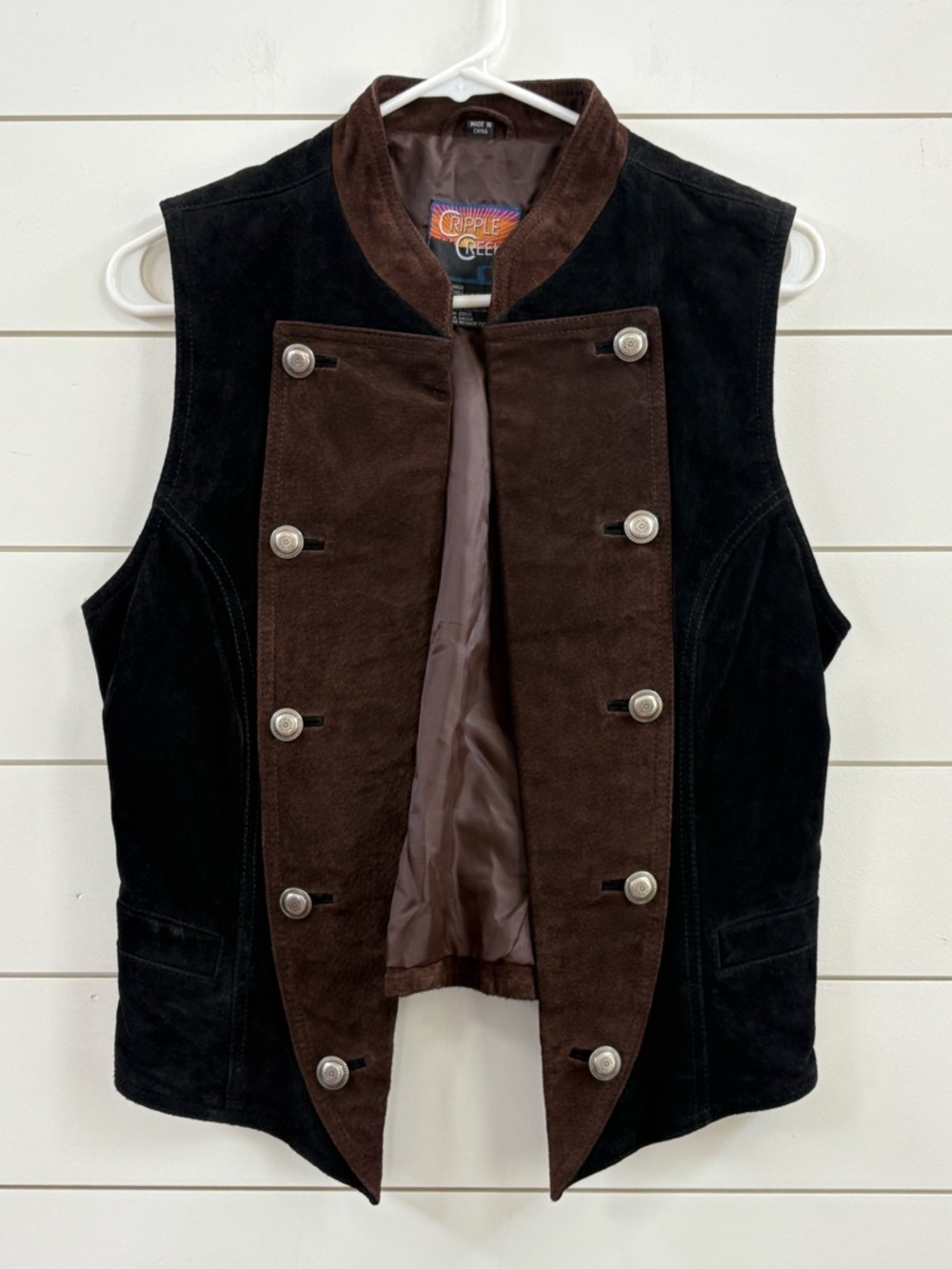 Vintage Cripple Creek Women’s Suede Military Vest